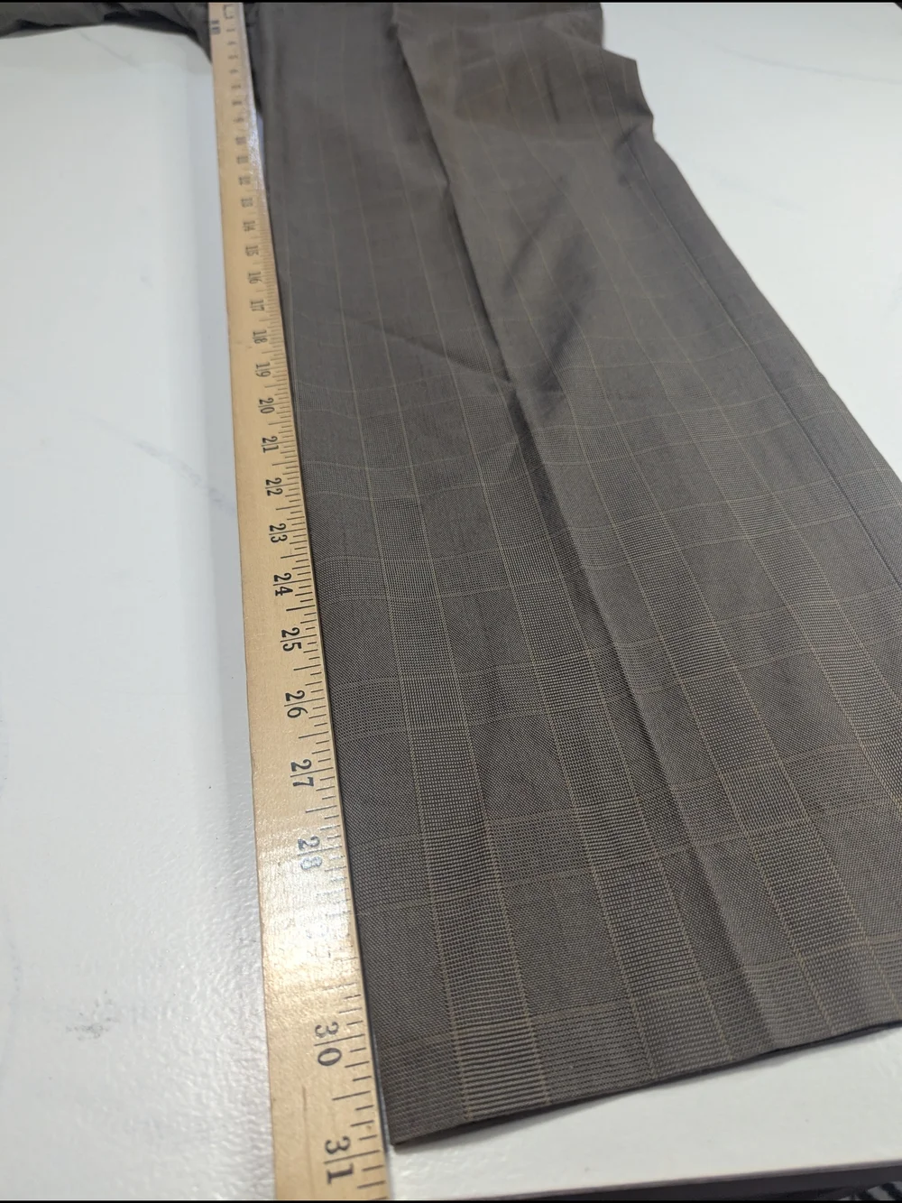 Banana Republic Modern Fit Dress Pants Mens 33x32 Brown Glen Plaid Trousers EUC